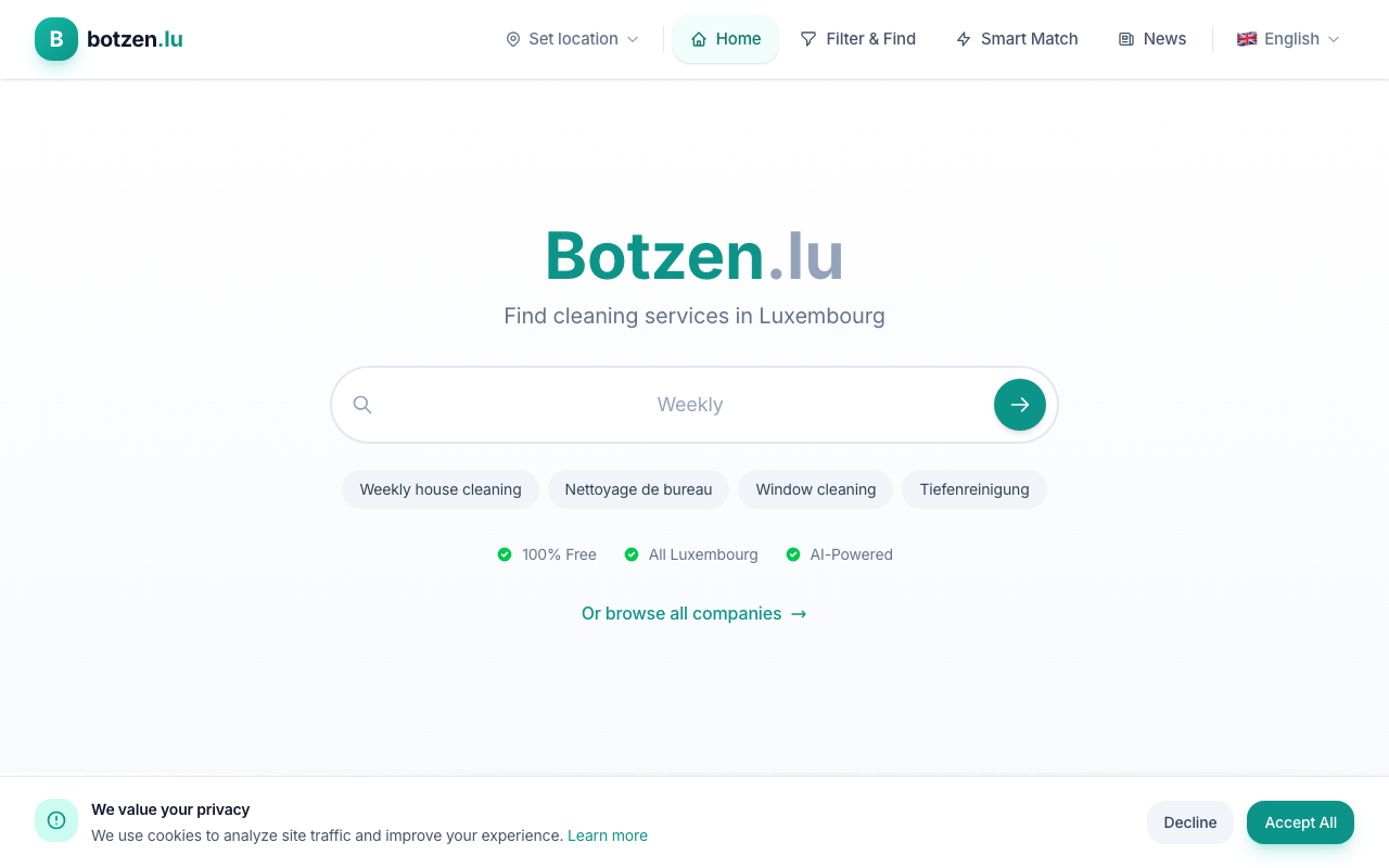 Screenshot of botzen.lu